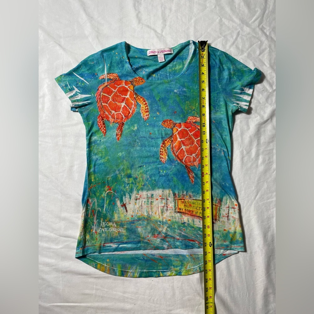 Leoma Lovegrove Art to wear Sea Turtles Doublesided t shirt womens size S - Picture 4 of 6
